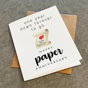 Paper Anniversary Card For Her, Sweet First Anniversary Card For Girlfriend, Lovely Anniversary Card For Boyfriend
