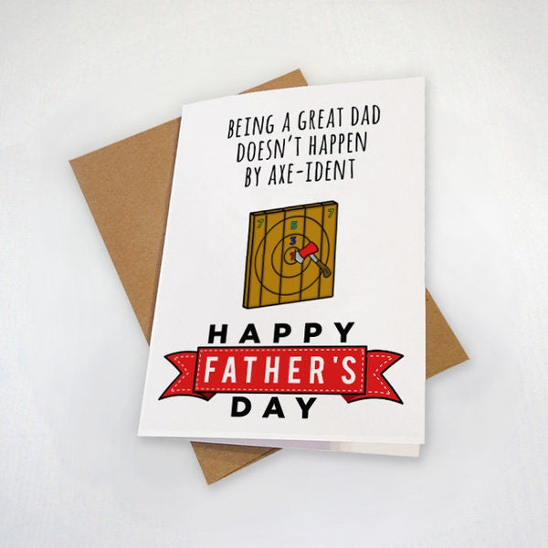 Lumber Jack Dad - Father's Day Card - Axe Throwing Pun - Funny Hipster Dad Greeting Card