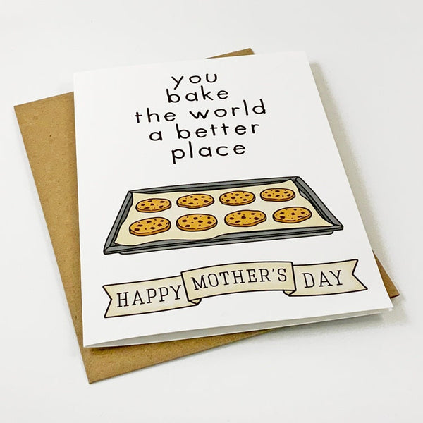 Mother's Day Card For Bakers - Baking Cookies Greeting Card For Mom or Best Friend - Chocolate Chip