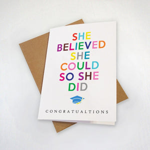 Endearing Graduation Card For Her - Encouraging Graduation Card For Daughter - Sweet Grad Card For Girlfriend - Congrats Card For Niece