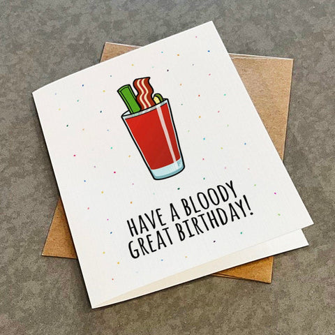 A Bloody Great Greeting Card - Ceasars & Bloody Mary's Cocktail Drinks Birthday Card - Cute Birthday Card For BFF