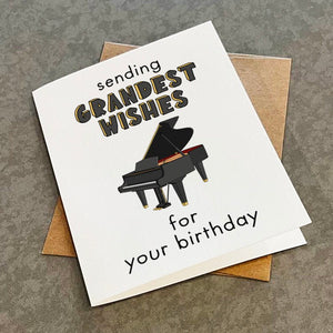 Grand Piano Birthday Card - Fun Birthday Card For Grandson, Granddaughter, or Grandparents or Piano Teacher