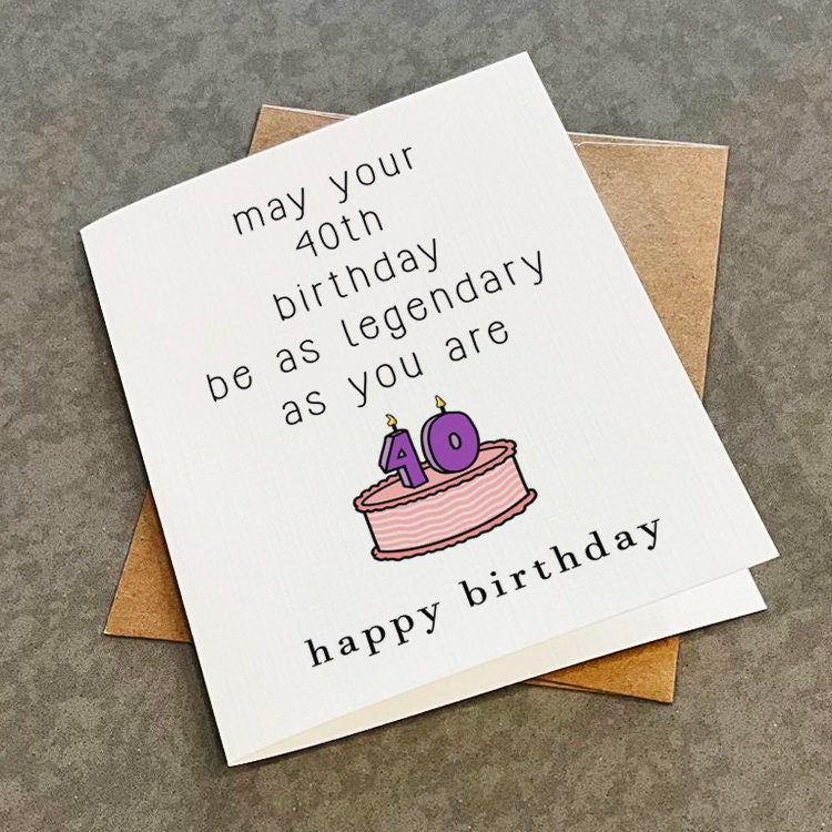 40th Birthday Card For Him - Uncle Birthday Card, Funny Birthday Card For Dad - Legendary Birthday Card For Brother