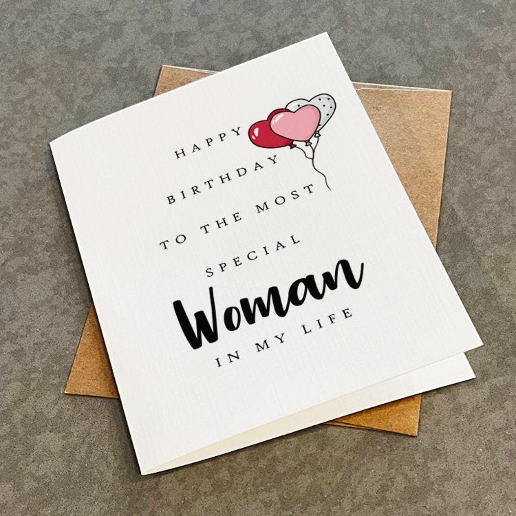 A Special Woman Birthday Card For Her, Adorable Birthday Card For Wife, Girlfriend Birthday Gift, Lovely Birthday Present Idea