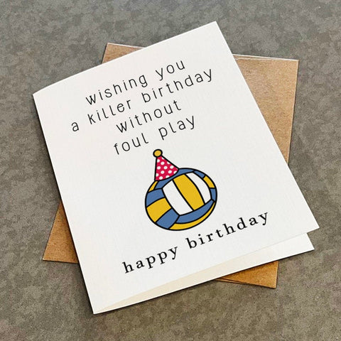 Volleyball Birthday Card - Funny Greeting Card For Volleyball Player, Sports Themed Birthday Card For Girlfriend, Card For Daughter