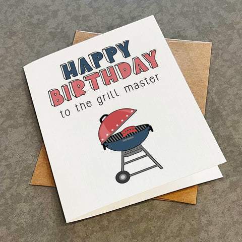 Birthday Card For BBQ Lover - Happy Birthday To The Grill Master - Birthday Greeting Card For Dad