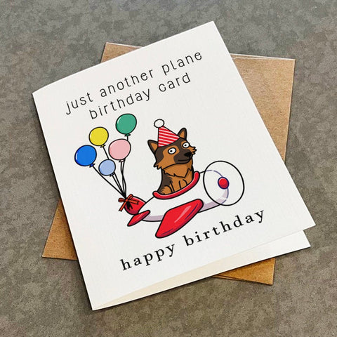 A Plain Birthday Card - Cute Cartoon Plane Birthday Card, Cute & Adorable Birthday Greeting Card Son, Lovely Birthday Gift Card For Daughter