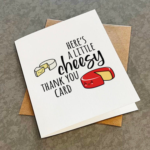 Little Cheesy Thank You Card, Cute Thank You, Funny Thank You Card,  Appreciation Card, Thank You Card For Friend, Card For Teacher, Coach