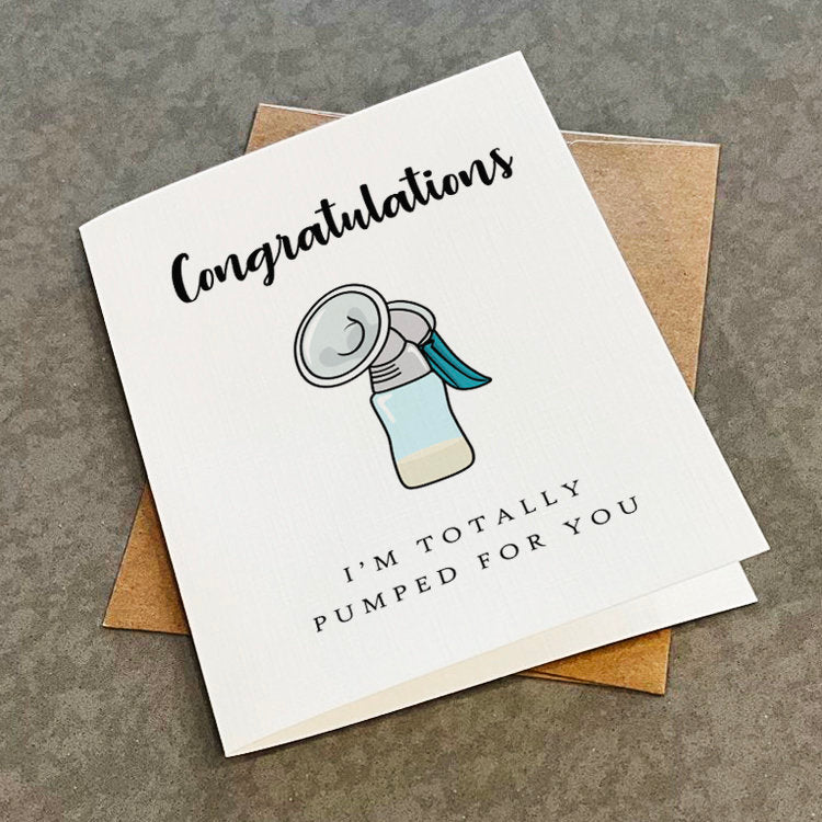 Funny Baby Shower Gift Card For Her, Greeting Card For Expectedting Mom, Witty New Mother Card, Funny Breast Pump Card, Sister, Best Friend