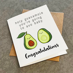 Funny Avocado New Baby Card, Congratulations Pregnancy Card, Congrats Card For Expecting Mothers, First Baby Card