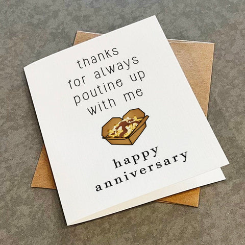 Funny Anniversary Card, Poutine Anniversary Card, Fries & Gravy Anniversary, Cute First Anniversary Card, Card For Him