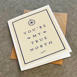 Sweet Anniversary Card - You're My True North - Compass Anniversary Card - Anniversary Card for Him -Anniversary Card for Husband