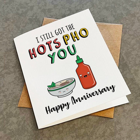 Cute Anniversary Card For Her - Hilarious Pho Themed Anniversary, Funny Anniversary Card For Husband, Adorable Anniversary Card For Wife