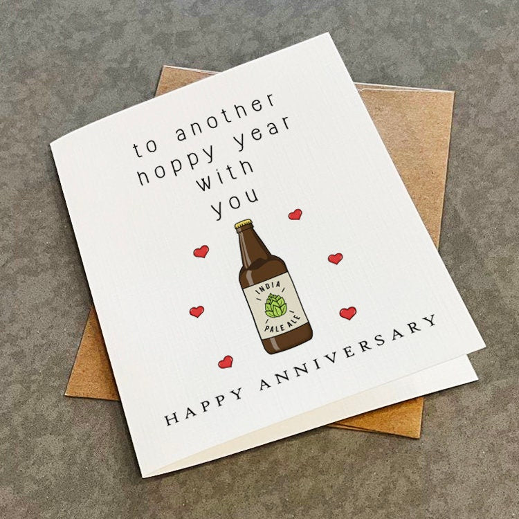 Beer Anniversary Card For Kraft Beer Brewer, Beer Hobbyist, Anniversary Gift For Husband, Funny Beer Card