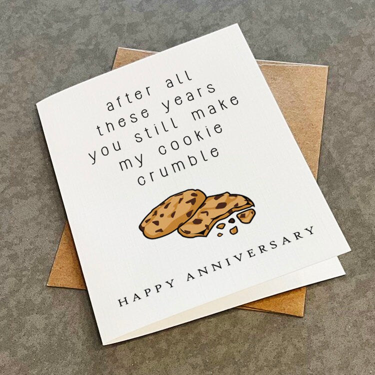 Cute Anniversary Card For Baker, Sweet Chocolate Chip Cookie Anniversary Gift Card For Husband, Lovely Anniversary Present For Wife