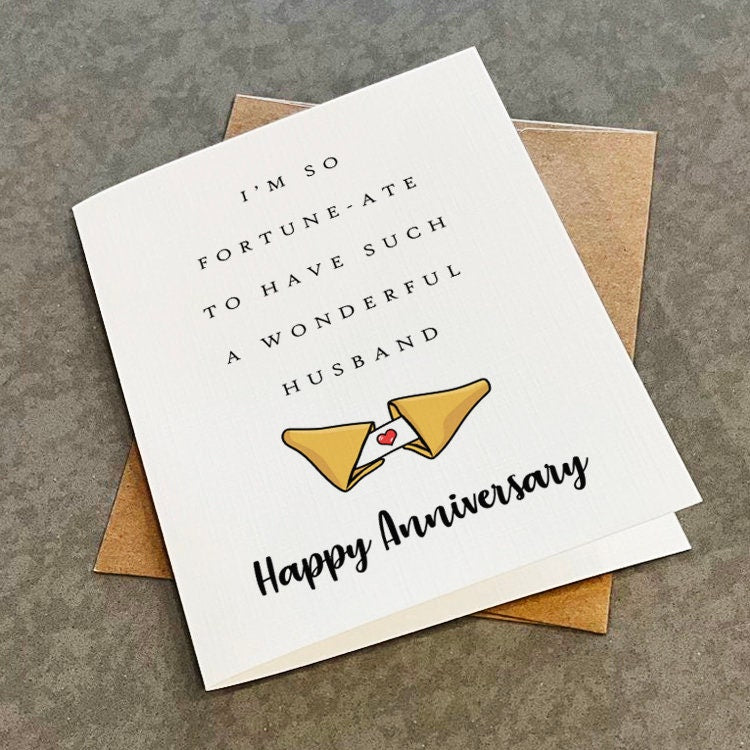 Cute Fortune Cookie Anniversary Card, Awesome Anniversary Present For Husband, Adorable Anniversary Gift For Wife, Lovely Anniverary Card