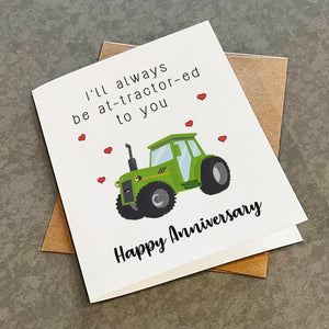 Farming Tractor Anniversary Card, Hilarious Pun Joke Anniversary Gift For Farmer Husband, Witty Anniversary Present