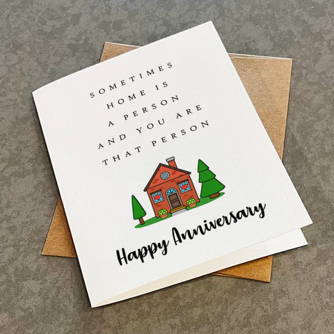 Home Is You - Romantic Anniversary Card For Husband - Sentimental Love Card For Wife