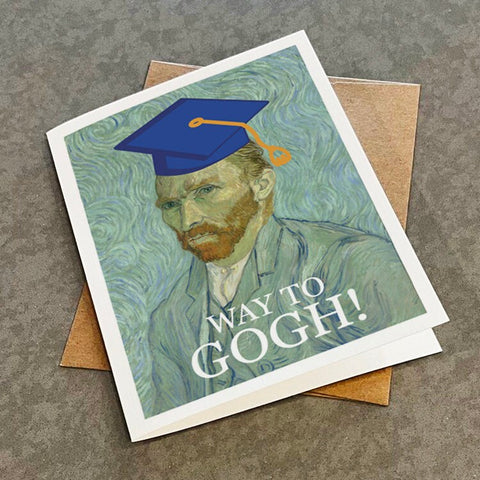 Way To Gogh Art Major Graduation Card - Vincent Van Gogh - Funny Pun Greeting Card Self Portrait