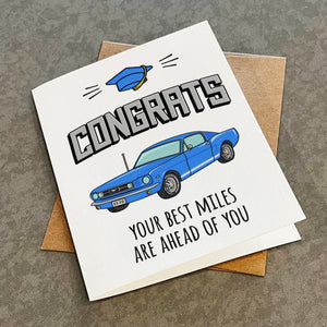 New Graduate Congratulations Card, Muscle Card Themed Grad Card For Him, High School Graduation Card, College Graduate