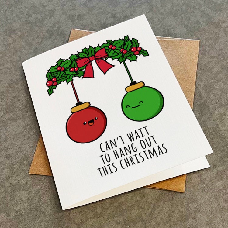 Cute Christmas Card For Friends and Family - Excited For Christmas - Funny Holiday Card For Cousins and Relatives - Family Reunion
