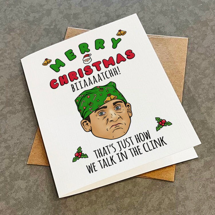 Funny Christmas Card From The Clink - Funny Holiday Card Card For Best Friend or Wife - Classic TV Show Greeting Card