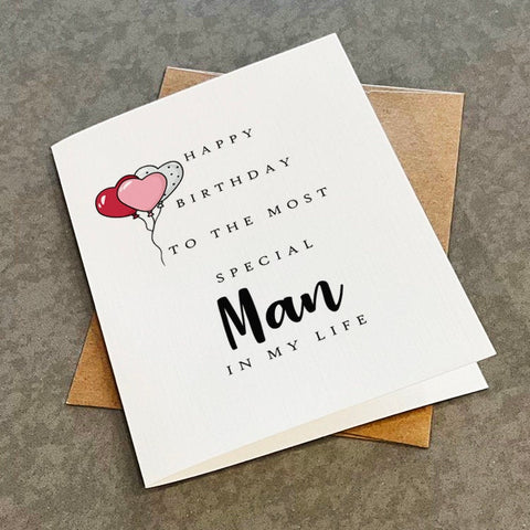 A Special Man Birthday Card For Him, Adorable Birthday Card For Husband, Boyfriend Birthday Gift, Adorable Birthday Present Idea