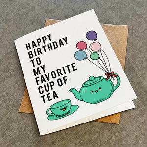 Tea Time Birthday Card - Adorable Birthday Card For Tea Lover - Funny Birthday Card For Grandpa or Grandma