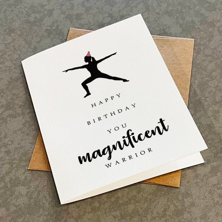 Funny Yoga Birthday Card, Cute Birthday Greeting For Avid Yoga Enthusiast - Lovely Birthday Card For Her, Sister, Yoga Teacher