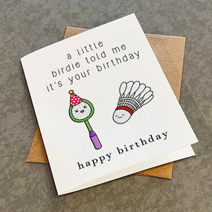 Badminton Birthday Card - Funny Greeting Card For Badminton Player, Sports Themed Birthday Card For Boyfriend, Card For Dad