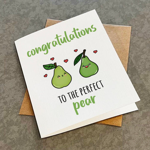 Cute Congratulations Card, Funny Engagement Card, Funny Getting Married Card, The Perfect Pair