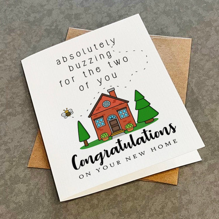 Adorable Congratulations Card, New Home Card For Couple, Cute Congrats Card For New House, Housewarming Card For Married Couple