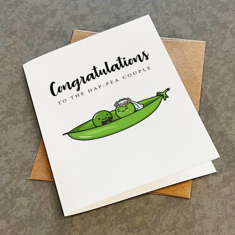 Peas In A Pod Wedding Congratulations Card, Funny Wedding Card, Cute Getting Card For Newly Married Couple, Congrats Card For Bestie,