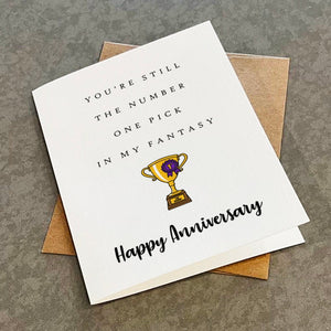 Cute Anniversary For Fantasy Sports Player, Funny Greeting Card For Boyfriend, Football Fantasy League Card For Husband, Stats Buff,