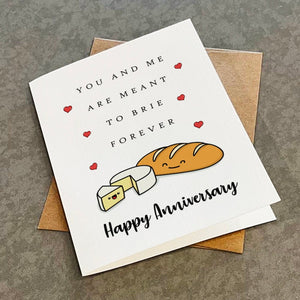 Cheesy Brie Anniversary Card, Cute Anniversard Card For Couples, Funny Anniversary Card For Husband, Card For Girlfriend, Cute Card For Him