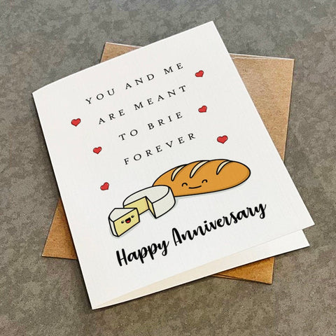 Cheesy Brie Anniversary Card, Cute Anniversard Card For Couples, Funny Anniversary Card For Husband, Card For Girlfriend, Cute Card For Him