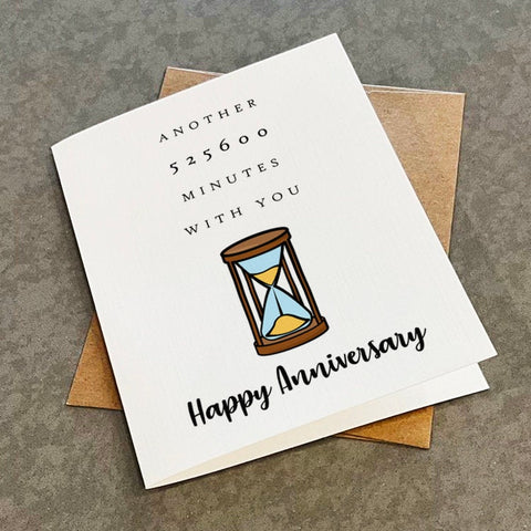 525600 Minutes Anniversary Card For Him, Sweet Anniversary Greeting Card For Husband, Card For Him, Another Year