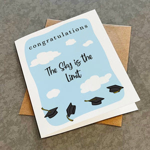 Limitless Graduation Card - Lovely Graduation Card For Daughter, Card For Son, Grad Card Niece, The Sky Is The Limit