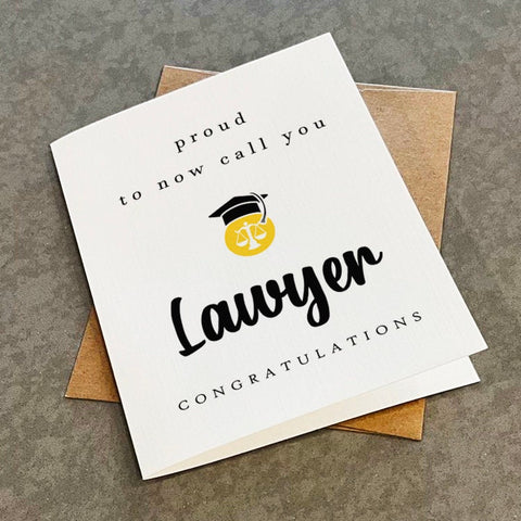 New Lawyer Graduate Card, Law School Grad Card, Proud To Now Call You Lawyer, Congratulations Card For Her, For Daughter