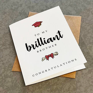 Brother Graduation Card, Lovely Congratulations Card For Brother, Adorable Grad Card For Him