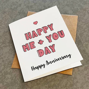 Me + You Day - Sweet Anniversary Card For Boyfriend, Cute Anniversary Gift Him, Simple And Sweet Anniversary Gift