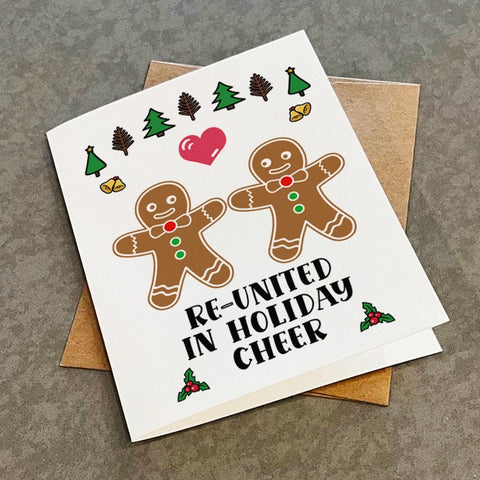 2022 Family Reunion Holiday Card - Reunited In Holiday Cheer - Gingerbread Man Christmas Card