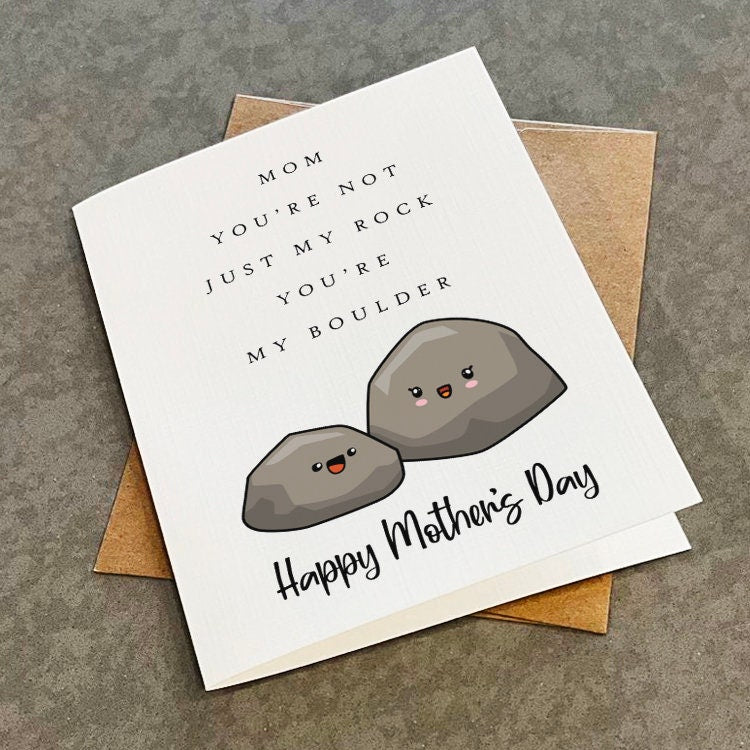 More Than My Rock Mother's Day Card, Lovely Gift for Mom - You're Not Just My Rock You're My Boulder