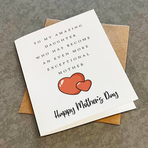 Exceptional Mother's Day Card,  Lovely Mothers Day Card From Mother To Daughter, Cute Mothers Day Card