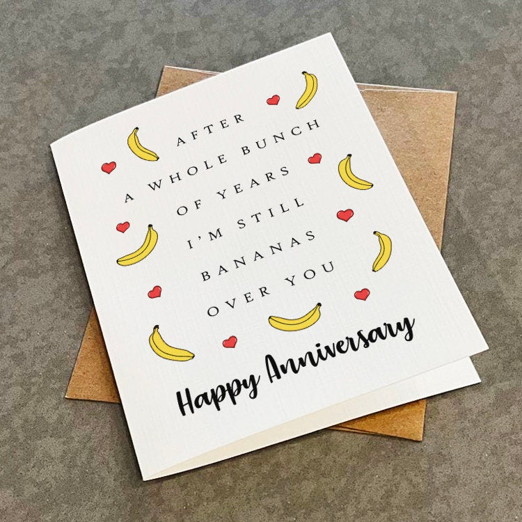 Funny Banana Anniversary Card, Cute Anniversary Gift For Wife, Hilarious Anniversary Card For Husband, Anniversary Present For Him