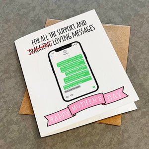 Overly Concerned Mother's Day Card - Text Messaging Mom - Funny Card For Mother's Day