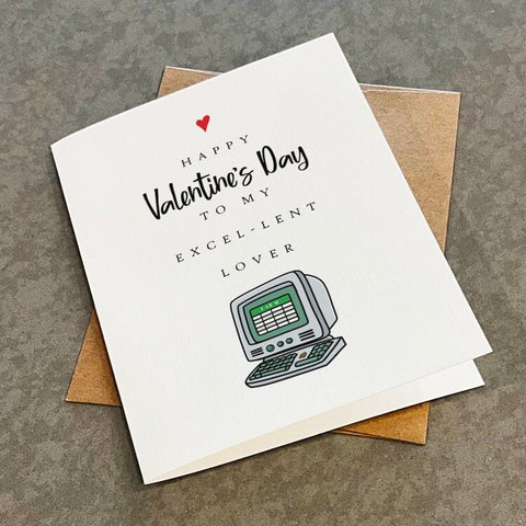 An Excellent Valentine's Day Card For Husband, Funny Valentines Greeting Card For Spreadsheet Wizard - Sweet Valentine Greeting For Her