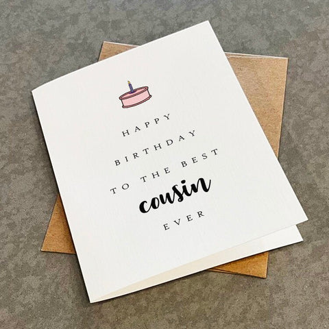 Best Cousin Ever - Sweet And Simple Birthday Card For Cousin