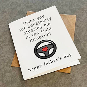 Car Driving Themed Father's Day Card - Sincere & Lovely Father's Day Greeting For Dad - White A2 Greeting Card