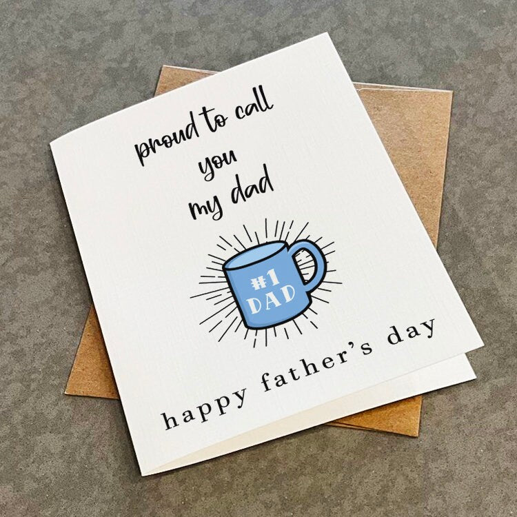 Father's Day Card For Dad - Number 1 Day Father's Day Card - Card For Him - Card For Dad, Card For Step-Dad, Card For Uncle,